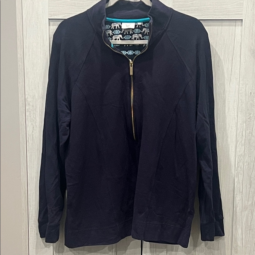Crown & Ivy Women's Navy Lightweight Half Zip Jacket